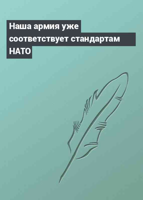 Наша армия уже соответствует стандартам НАТО