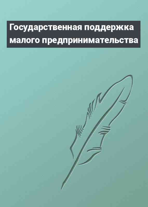 Государственная поддержка малого предпринимательства