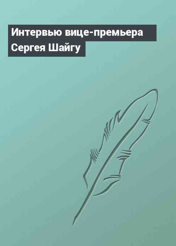 Интервью вице-премьера Сергея Шайгу