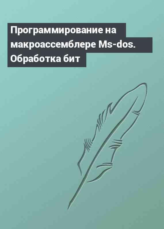 Программирование на макроассемблере Ms-dos. Обработка бит