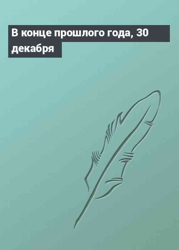 В конце прошлого года, 30 декабря